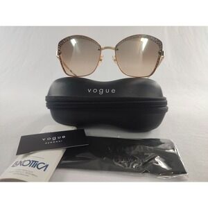 Vogue VO 4141-S Gold Filigree Butterfly Sunglasses Brown Gradient 58-16-140